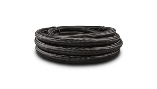 Vibrant 5ft Roll of Black Nylon Braided Flex Hose with PTFE Liner; AN Size: -4AN - 18984